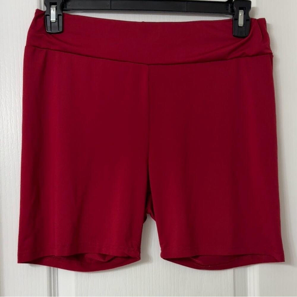 SHEIN Biker Red Solid Shorts Pull On Casual Athletic Size XL